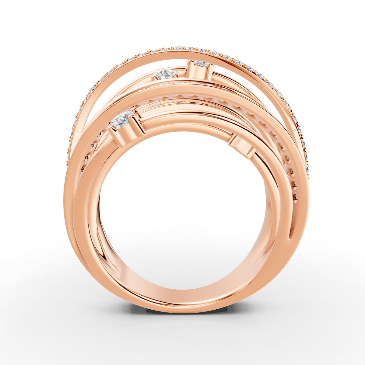 Midnight Rose Diamond Ring - Medium