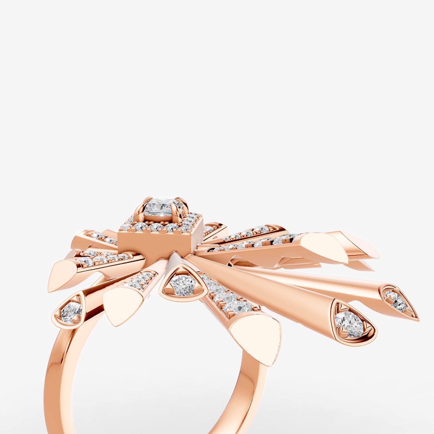 Carine Single Starburst Diamond Ring