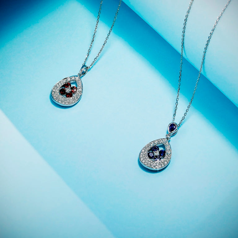 Precious Ruby & Diamond Teardrop Pendant