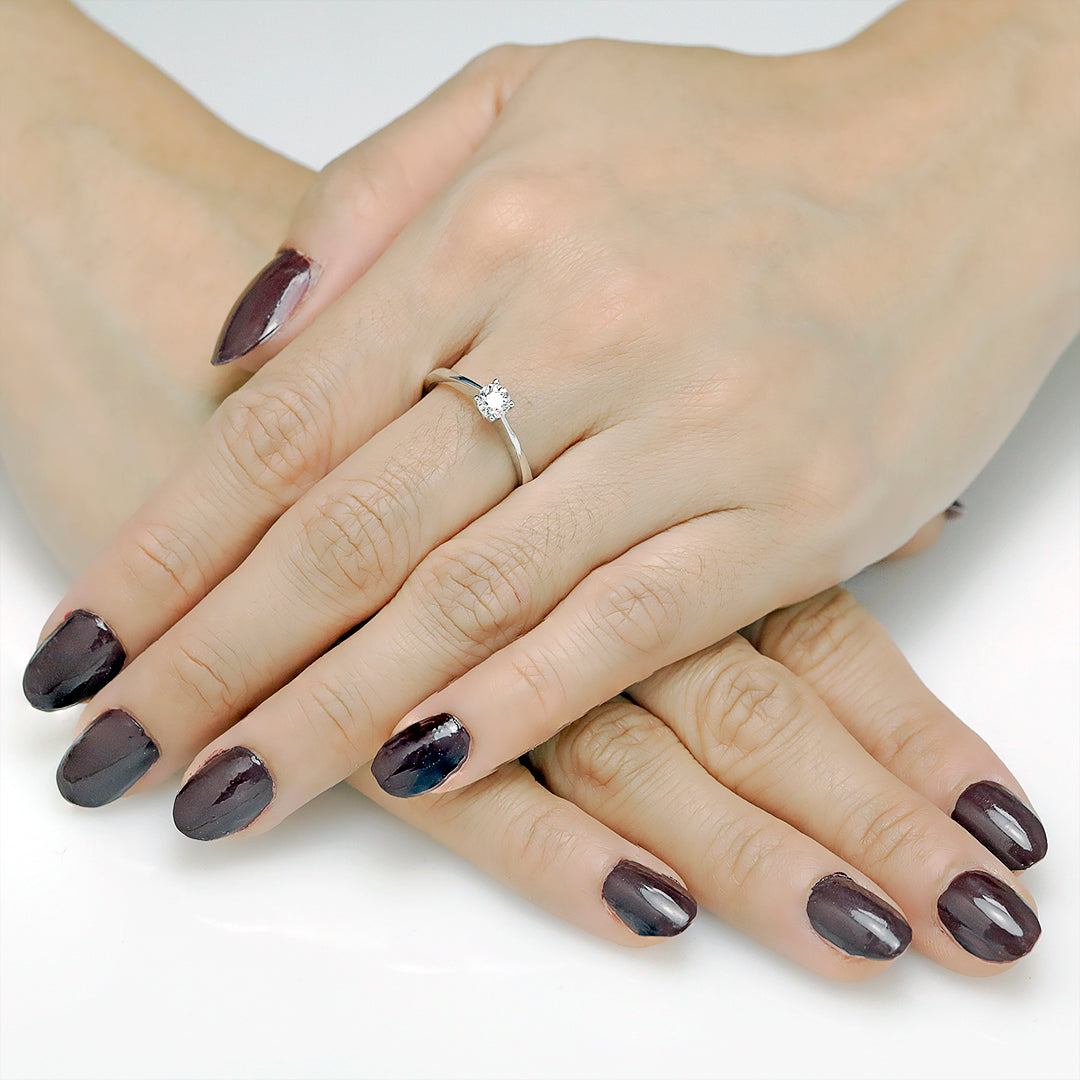 0.75 Carat Natural Round Diamond Solitaire Ring