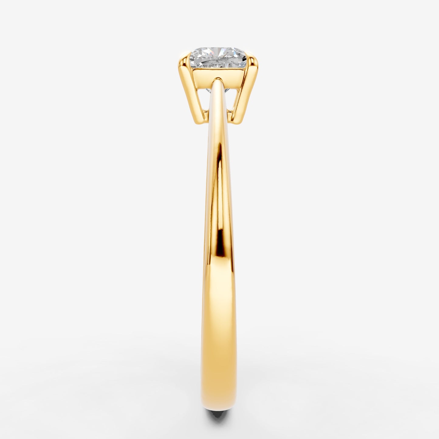 Classic Cushion Solitaire Ring in 18K Yellow Gold
