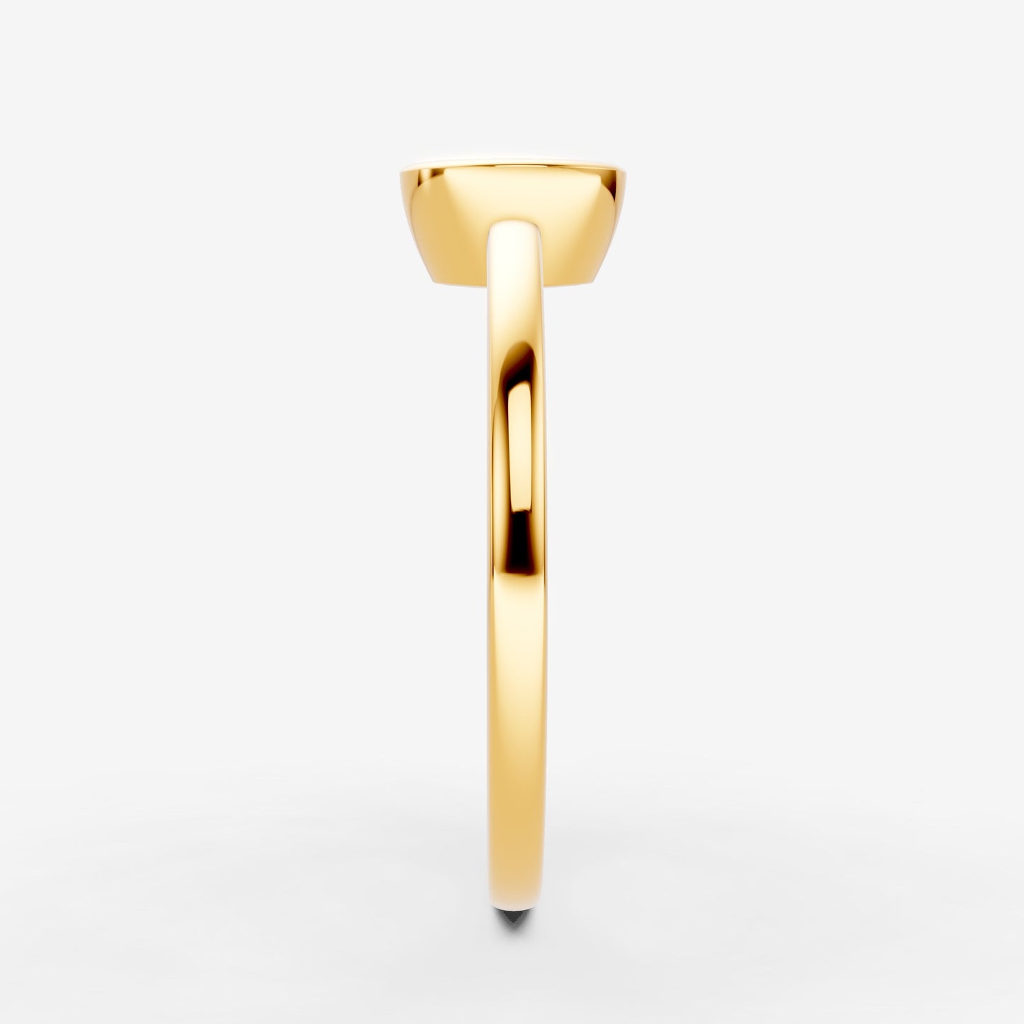 Bezel Round Solitaire Ring in 18K Yellow Gold