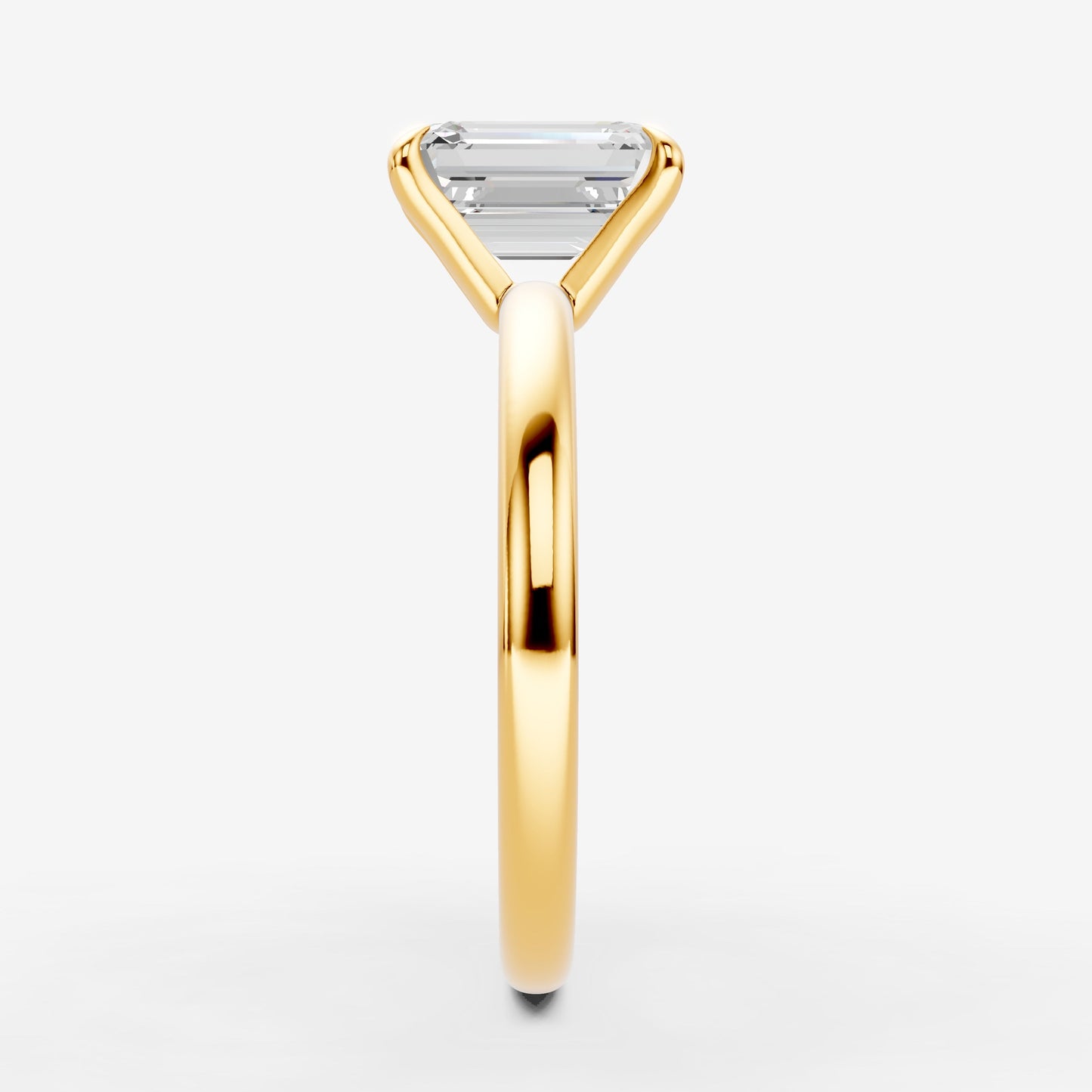Classic Emerald Solitaire Ring in 18K Yellow Gold