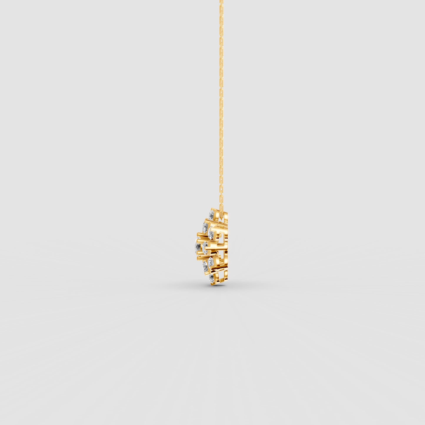 Nakshatra Stellar Brilliance Diamond Cluster Pendant 18K Yellow Gold