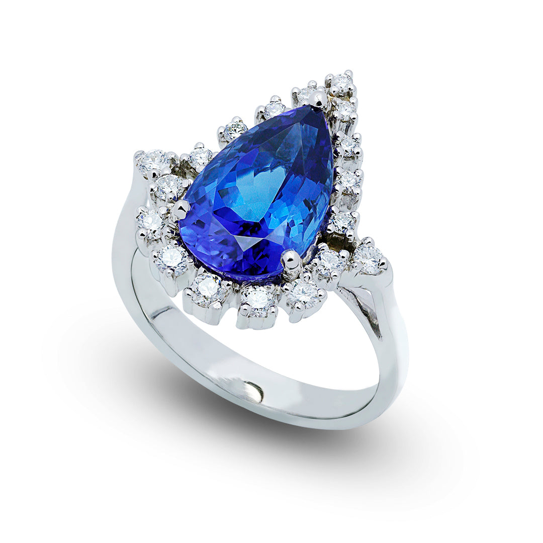 Precious Tanzanite & Diamond Ring in Dubai