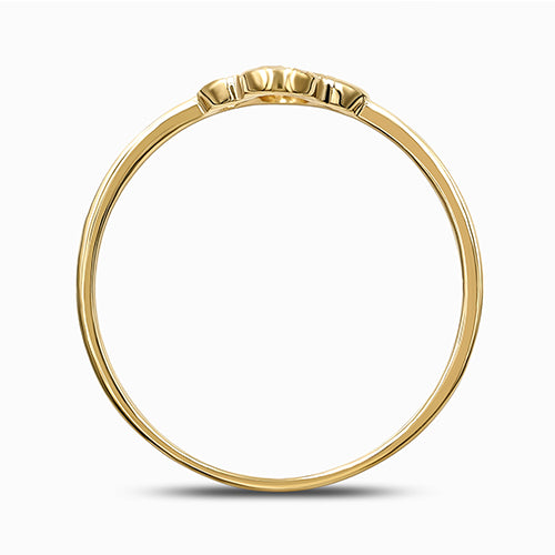 Textured Quatrefoil 18K Yellow Gold Stackable Ring