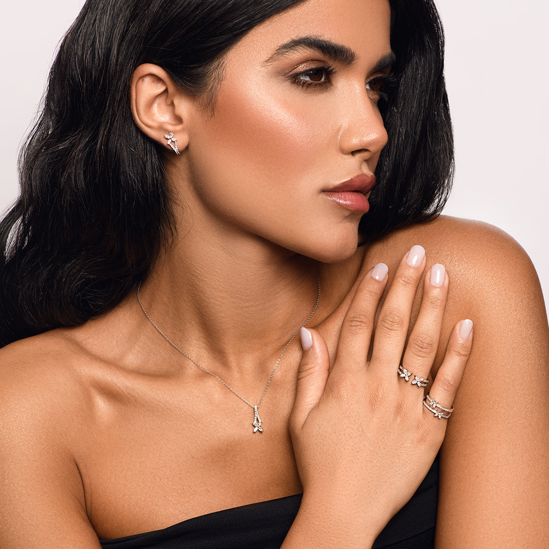 Red Carpet Flower Diamond Earring