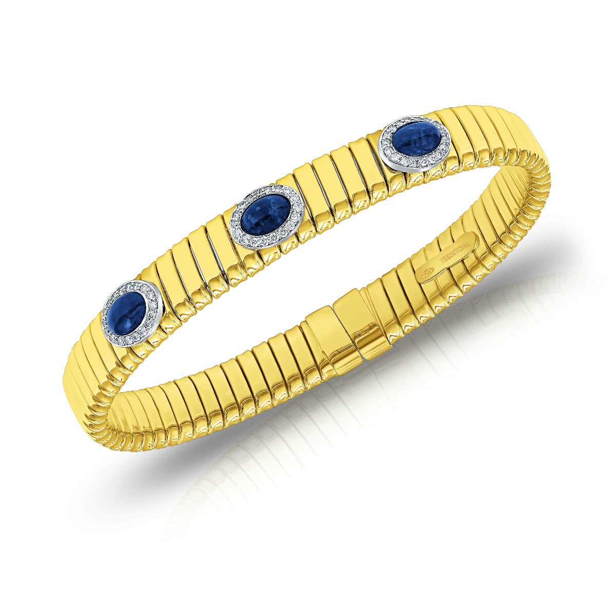 Tessitore Elegance Tubogas Bangle with Sapphires & Diamonds