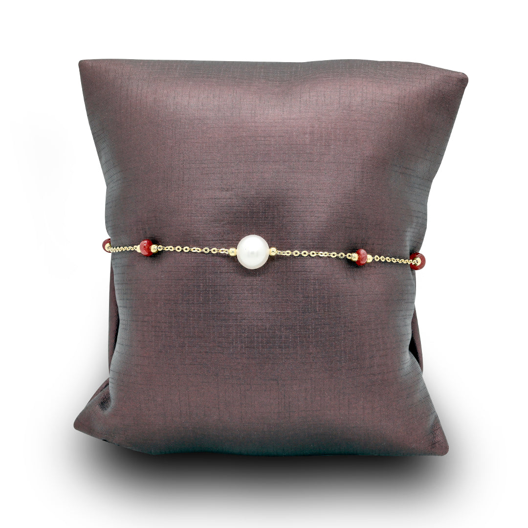 Sakura Ruby Dewdrop Pearl Bracelet