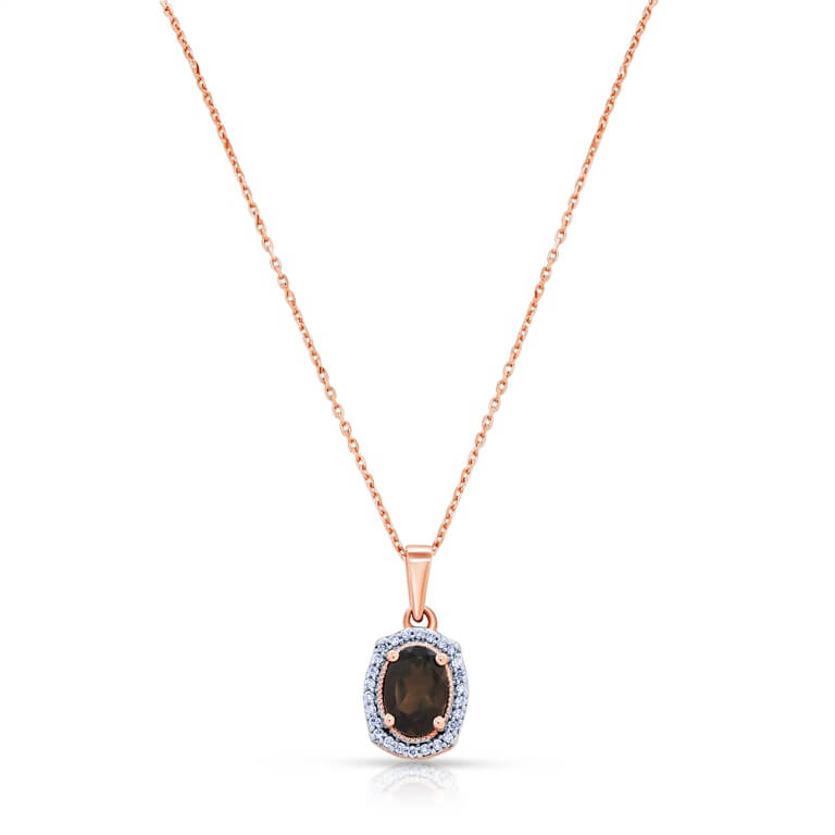 Precious Oval Shaped Smoky Quartz Pendant