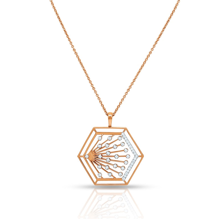 Two Tone Fancy Hexagonal Shaped Pendant