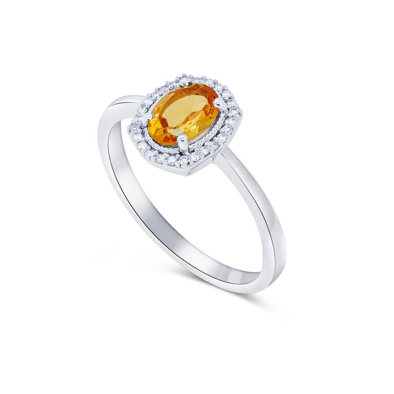 Precious Oval Shaped Citrine Ring