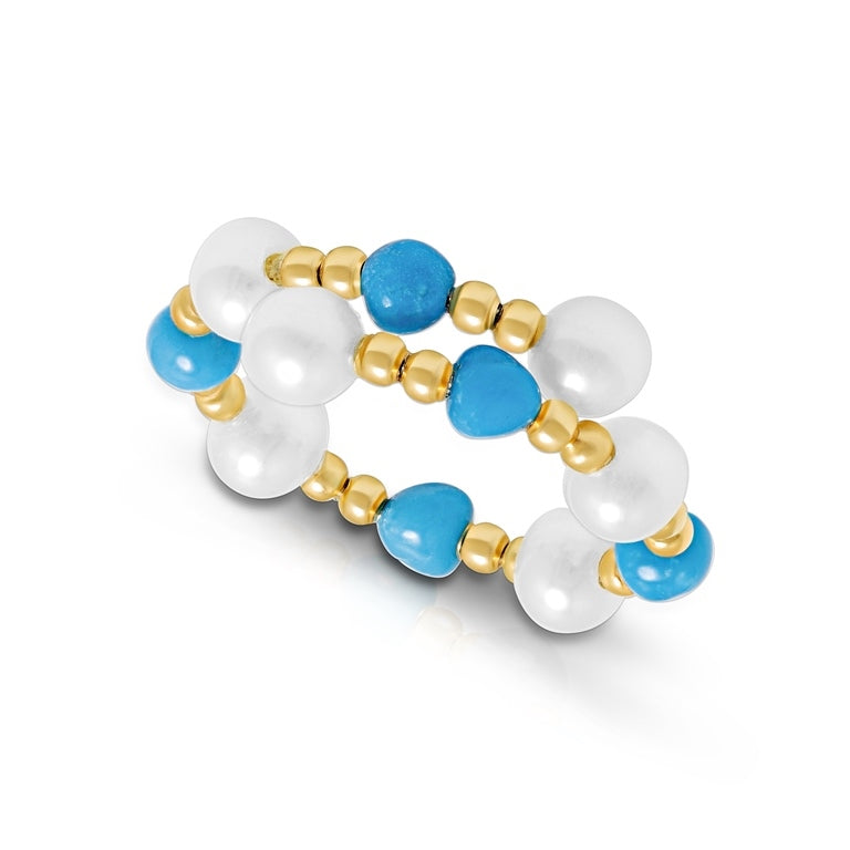 Sakura Duet Pearl & Turquoise Ring