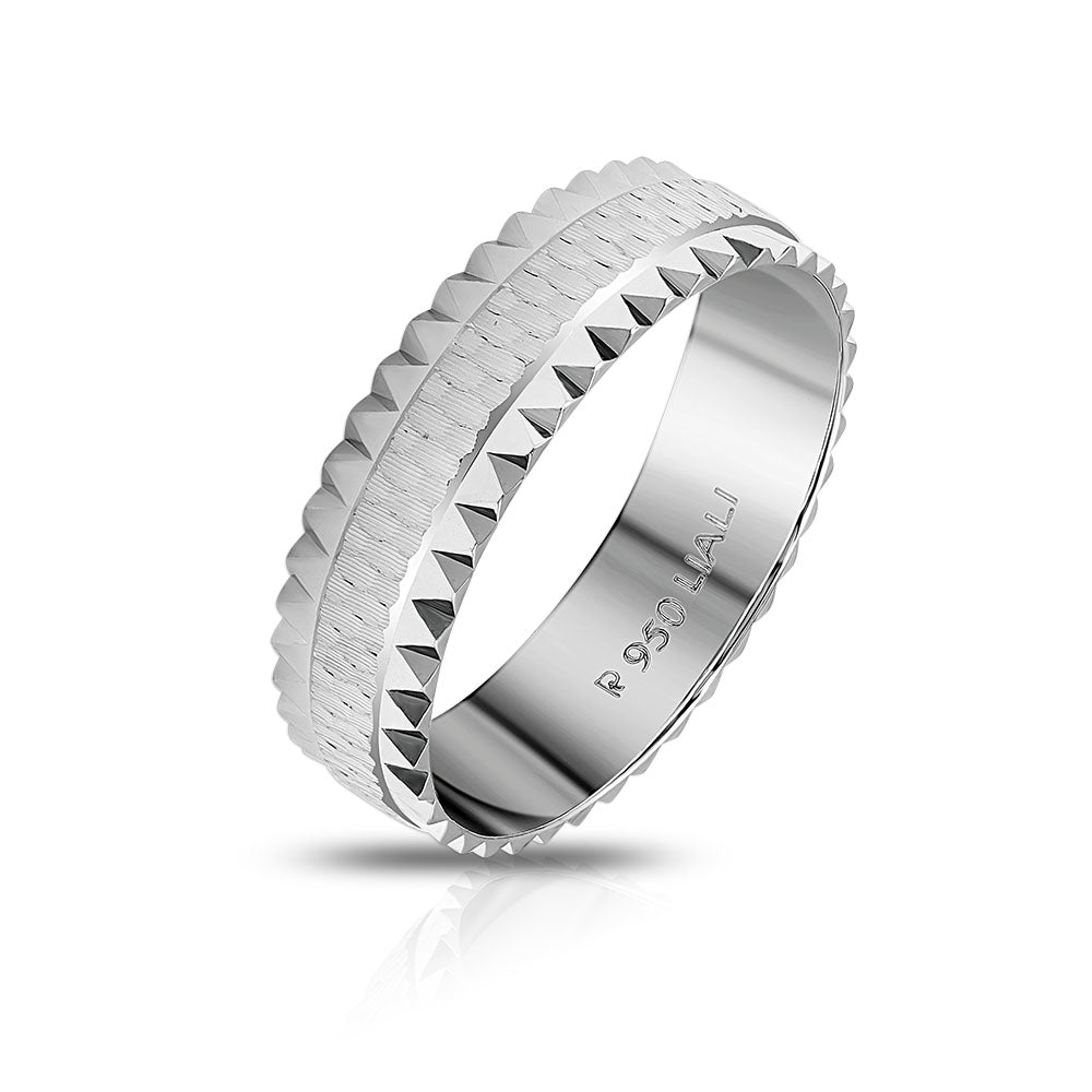 Men's Textured Platinum Ring