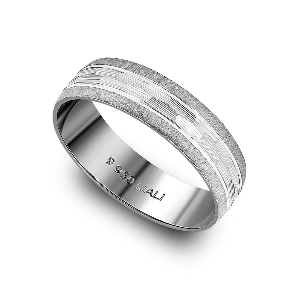 Men's Textured Designer Platinum Ring