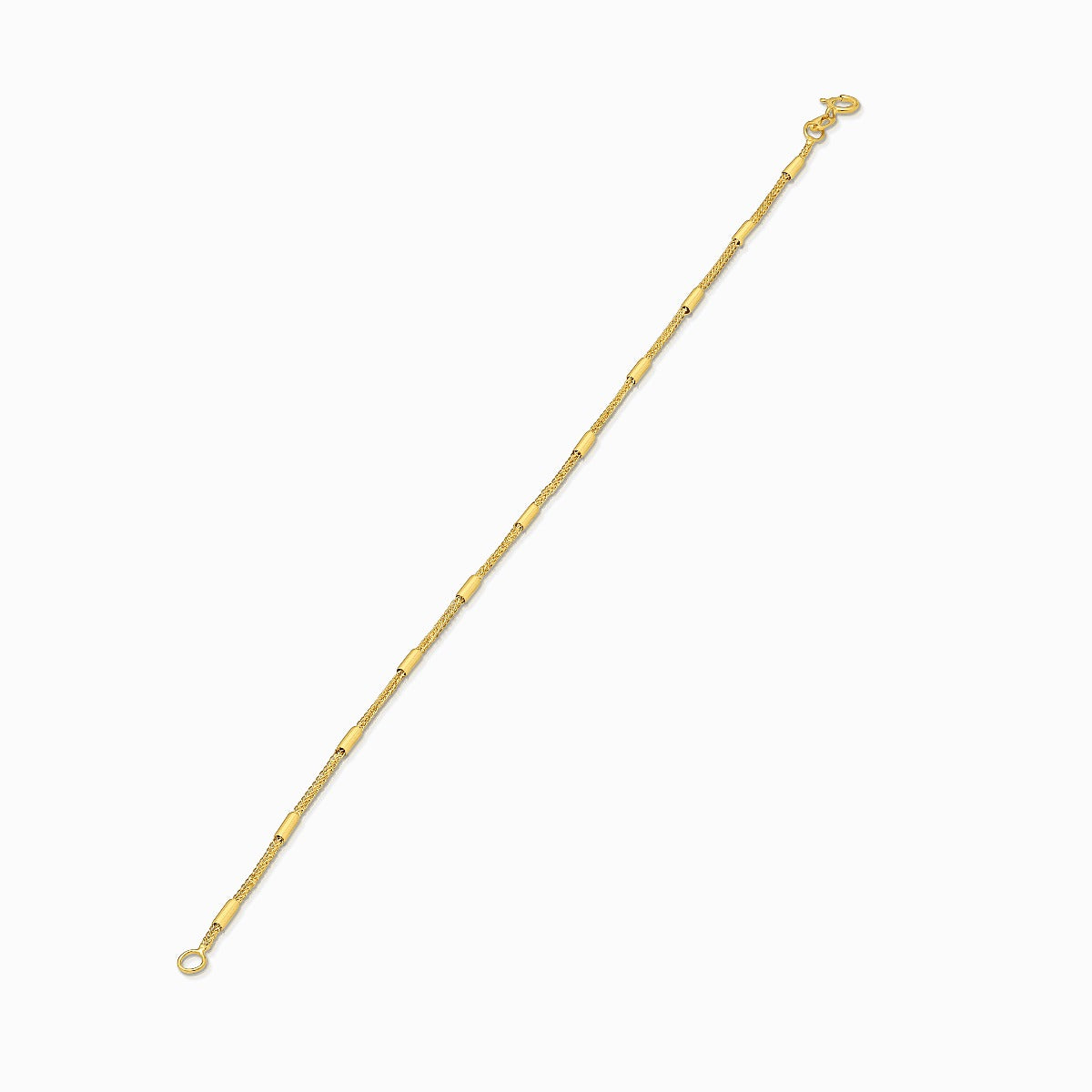 Fancy Bar and Chain 18K Gold Bracelet