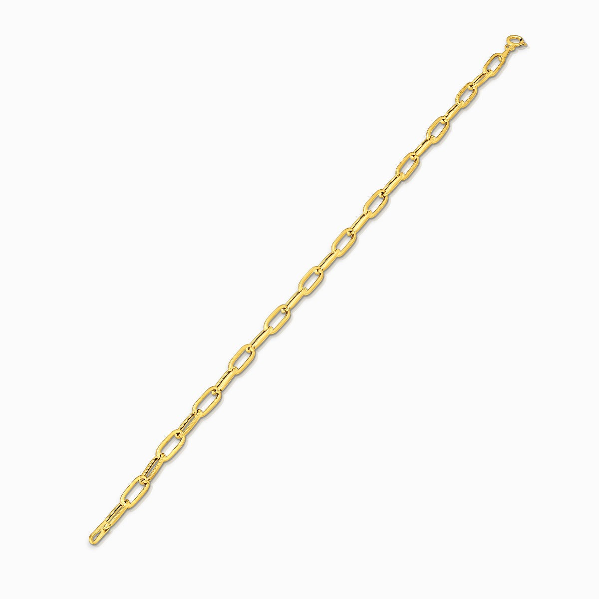 Paperclip Oval Link 18K Yellow Gold Bracelet