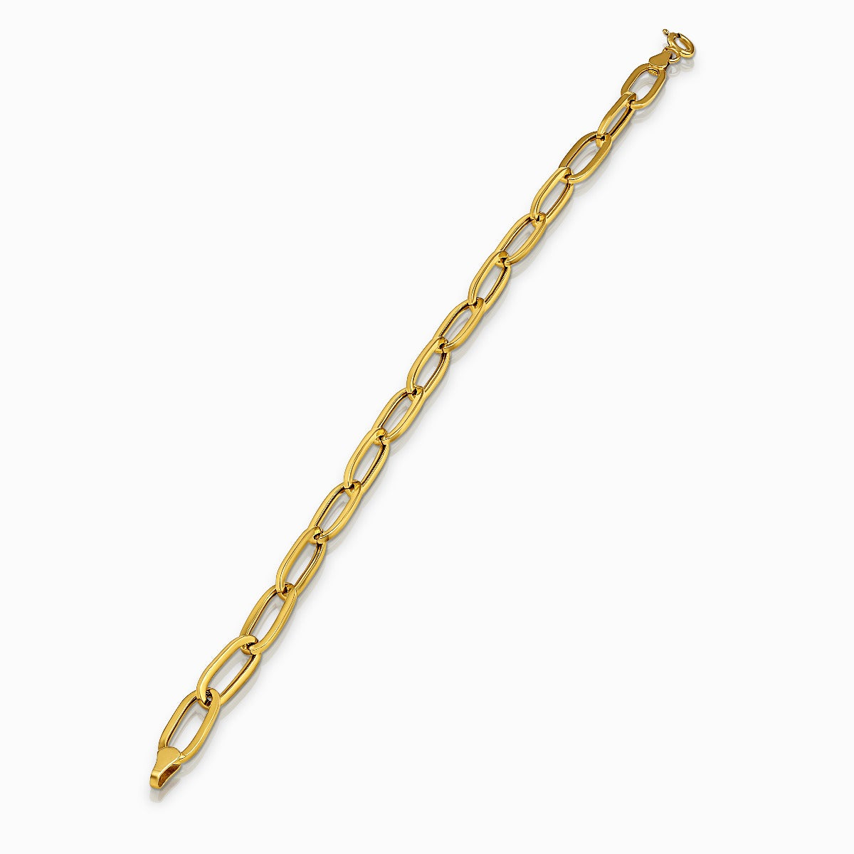 Modern Oval Link 18K Yellow Gold Bracelet
