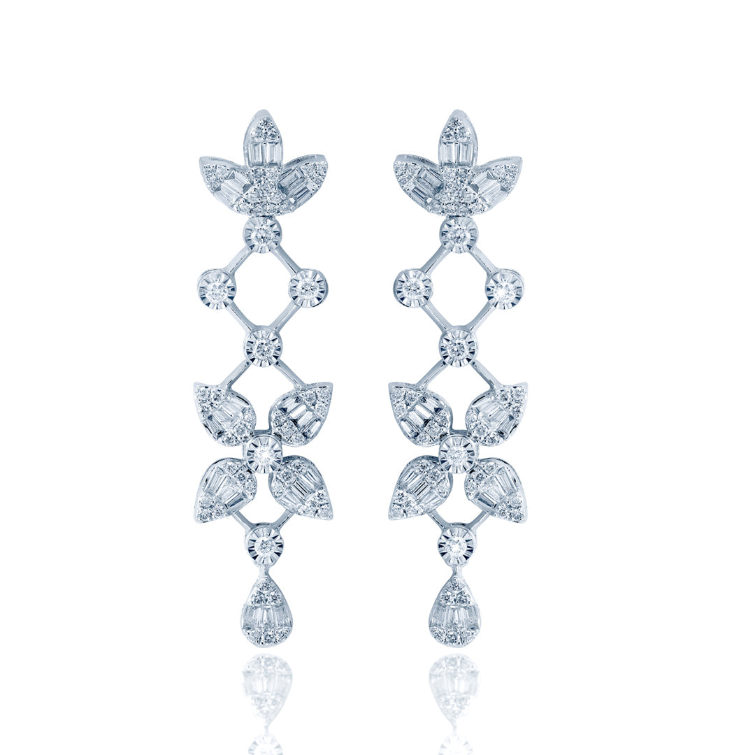 Pear & Marquise Diamond Collar Necklace in 18K White Gold