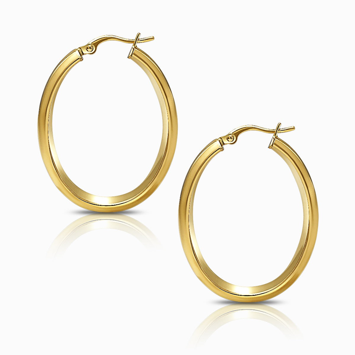 Slim 18K Yellow Gold Hoop Earrings
