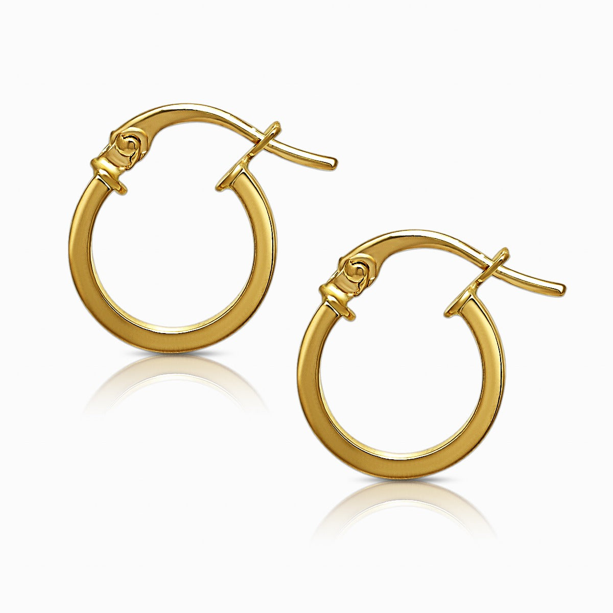 18K Yellow Gold Huggie Hoop Earrings