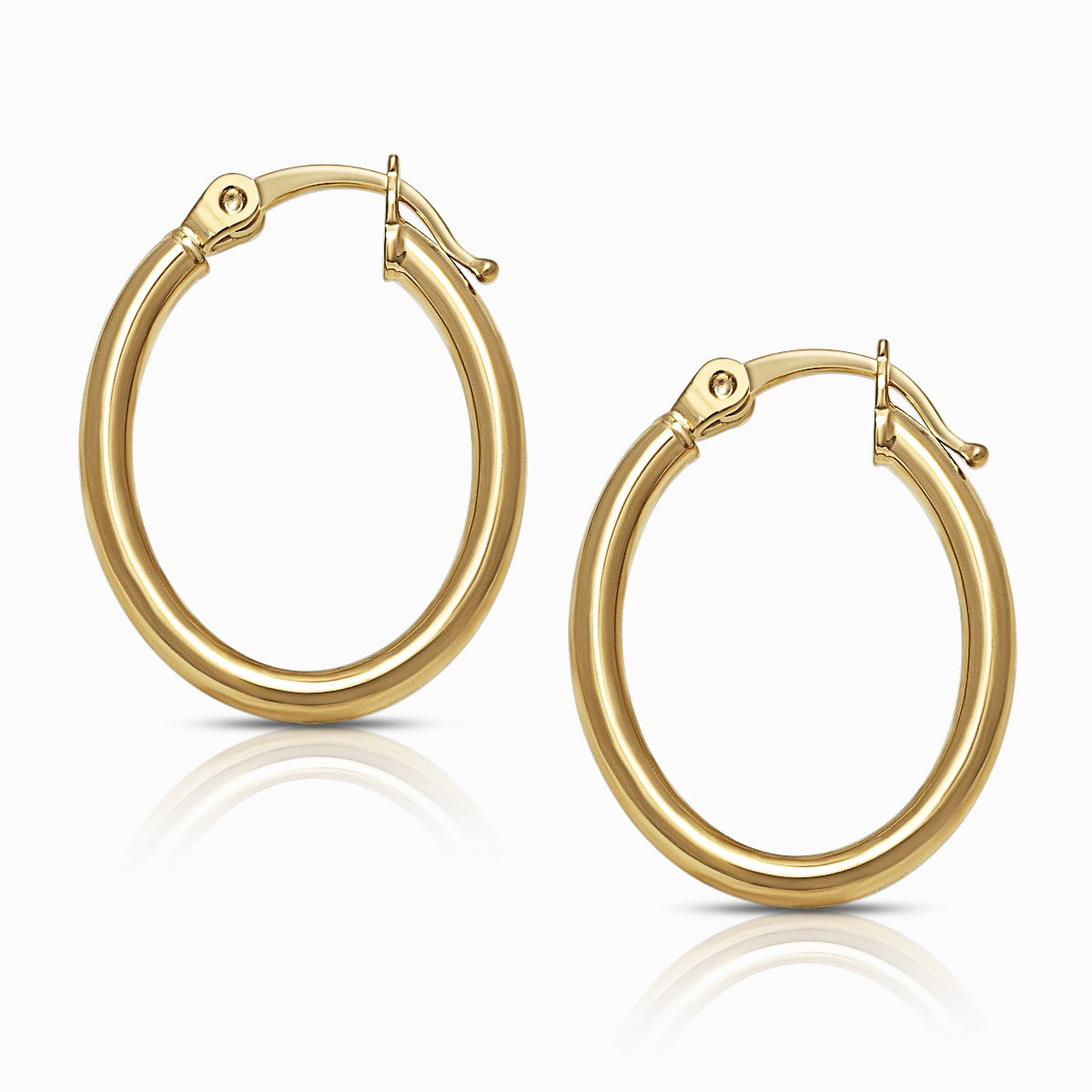 Slim Round 18K Yellow Gold Hoop Earrings