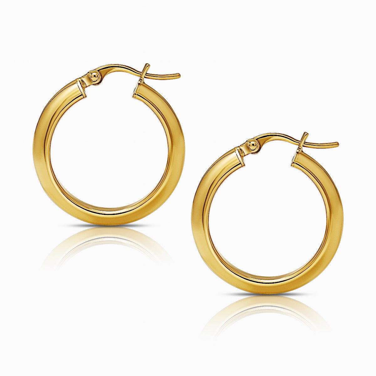 Classic Domed 18K Yellow Gold Huggie Hoop Earrings