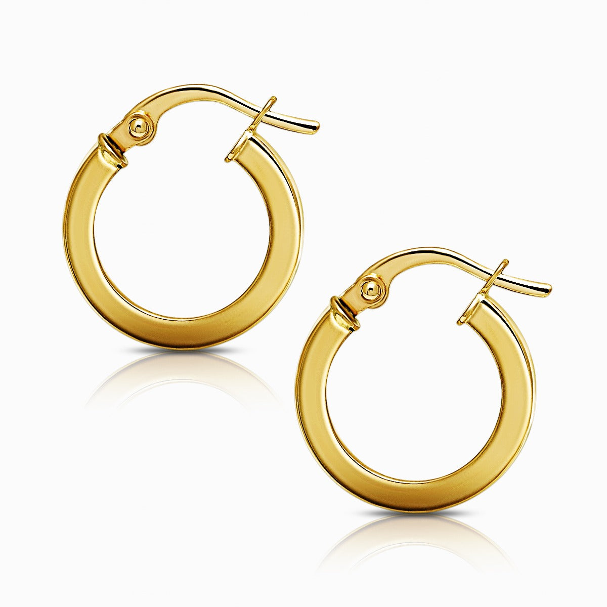 Slim Modern 18K Yellow Gold Huggie Hoop Earrings