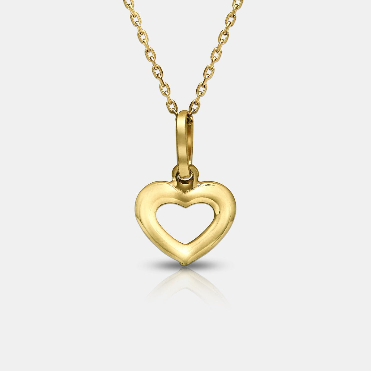 Open Heart Pendant in 18K Yellow Gold