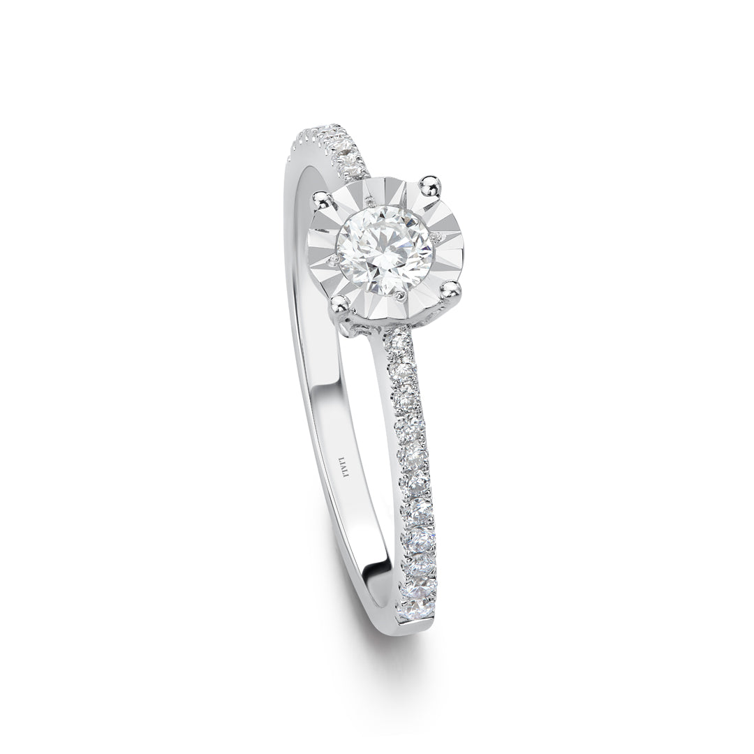 Petite Solitaire Diamond Ring