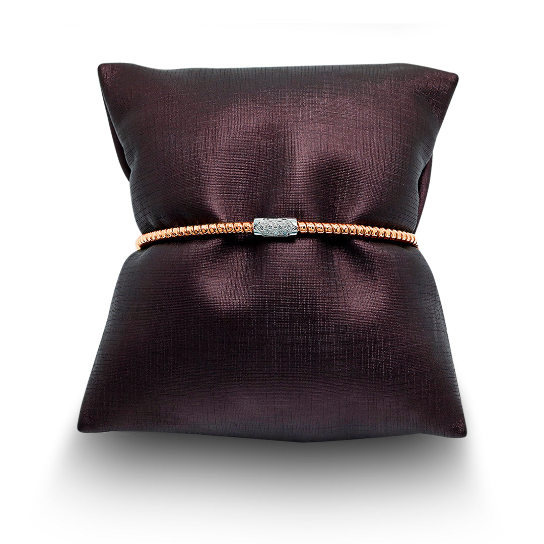 18K bangle studded with diamonds in rose gold - Tessitore 07