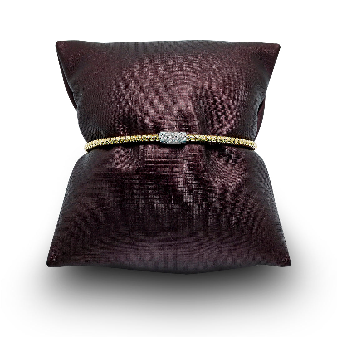 18K bangle studded with diamonds in yellow gold - Tessitore 07