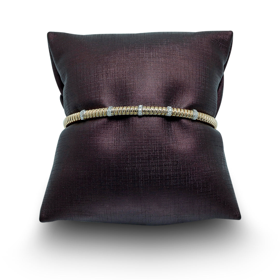 Tessitore Diamond-Studded Bangle in 18K Rose Gold