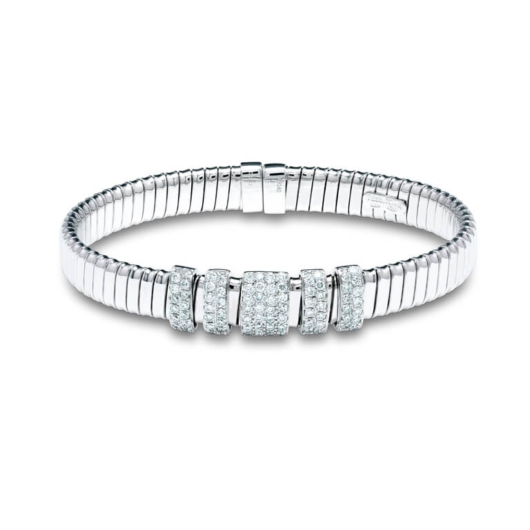 Tessitore Fancy Bangle in 18K White Gold - Regular