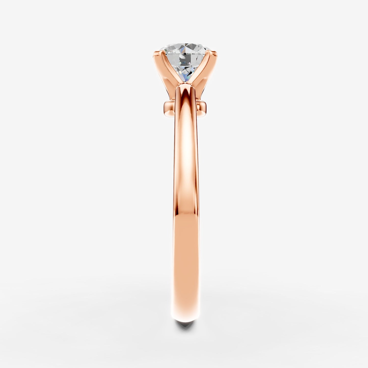 Classic Round Solitaire Ring in 18K Rose Gold