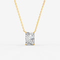 Classic Radiant Solitaire Pendant in 18K Yellow Gold