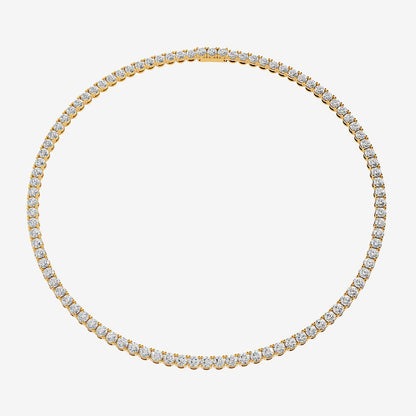 Graduated Classic 5 Carat Tennis Necklace in 18K Yellow Gold