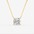 Classic Cushion Solitaire Pendant in 18K Yellow Gold