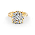Mirage Round 1 Ct Look Diamond Engagement Ring in 18K Yellow Gold