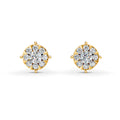 Mirage Round 1 Ct Look Diamond Stud Earrings in 18K Gold