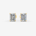 Classic Emerald Solitaire Earrings in 18K Yellow Gold