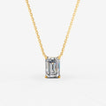 Classic Emerald Solitaire Pendant in 18K Yellow Gold