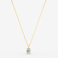 Classic Oval Solitaire Pendant in 18K Yellow Gold