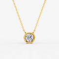 Bezel Round Solitaire Pendant in 18K Yellow Gold