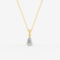 Classic Pear Solitaire Pendant in 18K Yellow Gold