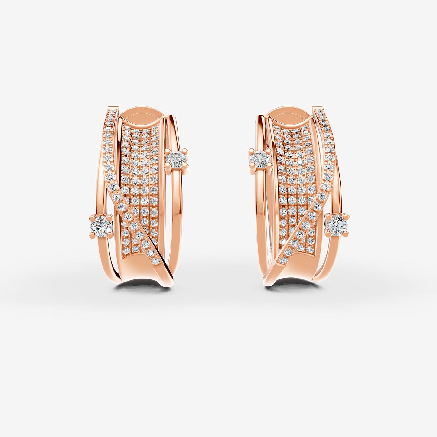 Midnight Rose Diamond Earrings - Medium