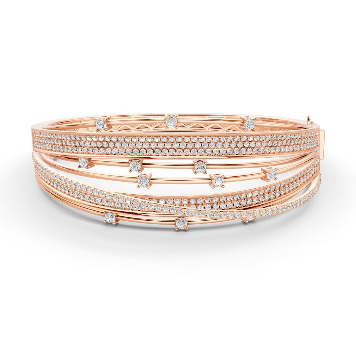 Midnight Rose Diamond Bangle - Large