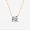 Classic Cushion Solitaire Pendant in 18K Rose Gold