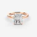 Classic Radiant Solitaire Ring in 18K Rose Gold