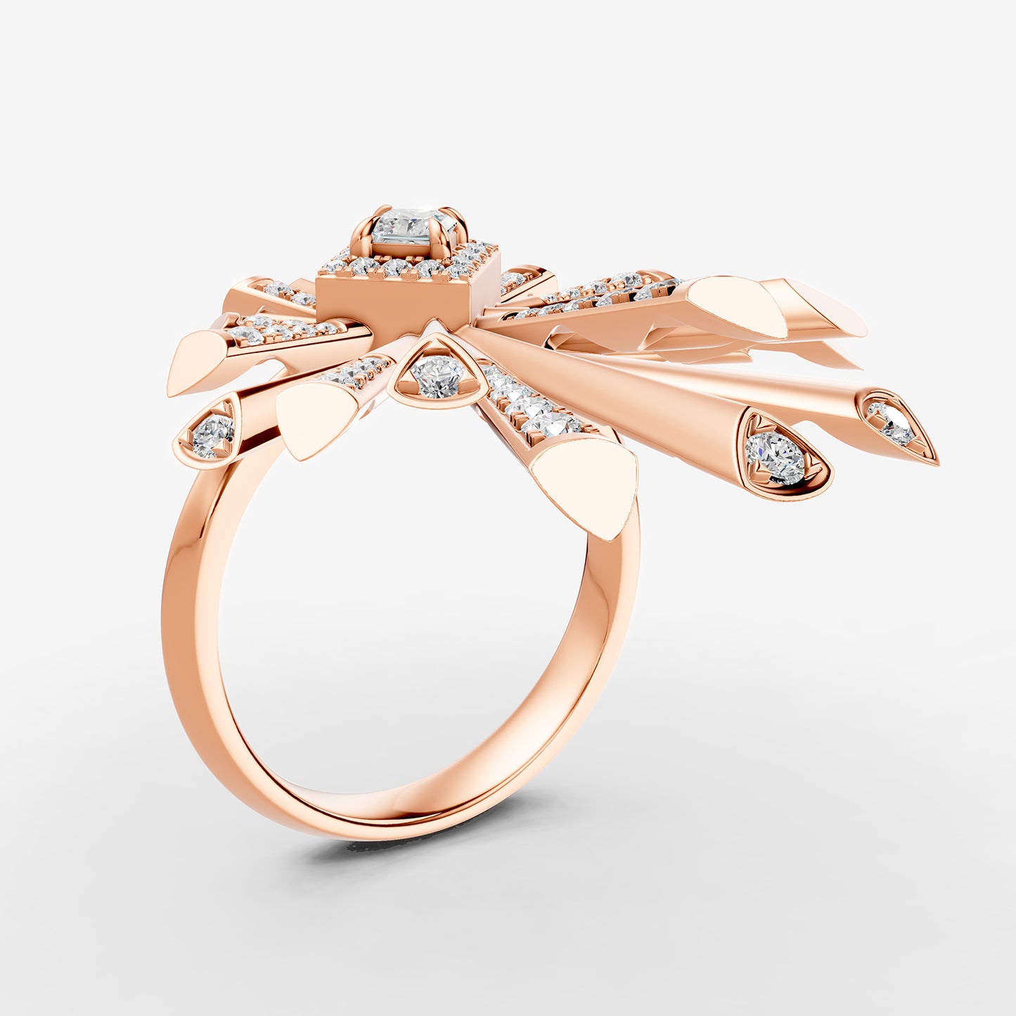Carine Single Starburst Diamond Ring